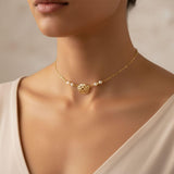 As Seen on Molly Ringwald Gold Filled Pearl Choker Necklace