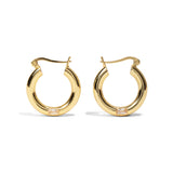 Small Crystal Stone Gold Hoop by Short & Suite