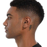 Men's Gold Hoop Earrings in 14K Gold - 15mm Earrings 