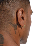Men's Gold Hoop Earrings in 14K Gold - 15mm Earrings 