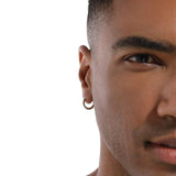 Men's Silver Hoop Earrings in White Gold - 15mm by Bling Proud | Urban Jewelry Online Store