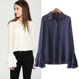 LaBella Chiffon Bell Sleeves Shirt