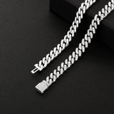 Moissanite Diamond 925 Sterling Silver Cuban Link Bracelet - 8mm Bracelets 