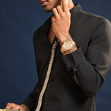 Moissanite Diamond Presidential Watch in 14K Gold - Fully Iced Out 