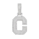Moissanite Inital Letter Pendant in Solid Silver White Gold Charms & Pendants 