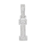 Moissanite Inital Letter Pendant in Solid Silver White Gold Charms & Pendants 