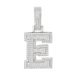 Moissanite Inital Letter Pendant in Solid Silver White Gold Charms & Pendants 