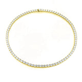 Moissanite S925 Silver Tennis Chain in 14K Gold - 6.5mm Necklaces 