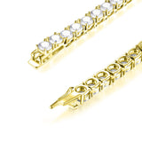Moissanite S925 Silver Tennis Chain in 14K Gold - 6.5mm Necklaces 