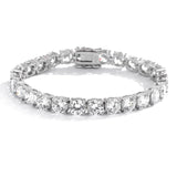 Moissanite Tennis Chain Bracelet 925 Silver in White Gold - 6.5mm by Bling Proud | Urban Jewelry Online Store