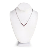 2.41 Carat Genuine Ruby and White Diamond .925 Sterling Silver Necklace