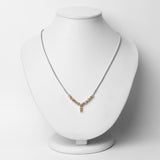 1.81 Carat Genuine Yellow Sapphire and White Diamond .925 Sterling Silver Necklace