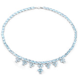 69.47 Carat Genuine Blue Topaz .925 Sterling Silver Necklace