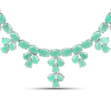 55.24 Carat Genuine Emerald .925 Sterling Silver Necklace