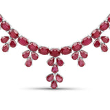 99.25 Carat Genuine Glass Filled Ruby .925 Sterling Silver Necklace