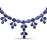 102.30 Carat Genuine Glass Filled Sapphire .925 Sterling Silver Necklace