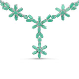 37.92 Carat Carat Genuine Emerald .925 Sterling Silver Necklace