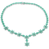 37.92 Carat Carat Genuine Emerald .925 Sterling Silver Necklace