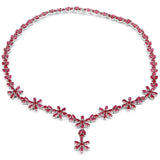 53.76 Carat Genuine Glass Filled Ruby .925 Sterling Silver Necklace