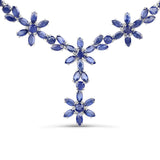 55.20 Carat Genuine Glass Filled Sapphire .925 Sterling Silver Necklace