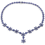 55.20 Carat Genuine Glass Filled Sapphire .925 Sterling Silver Necklace