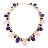 220.03 Carat Genuine Multi Stones .925 Sterling Silver Necklace