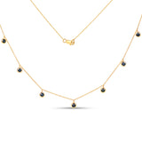 1.08 Carat Genuine Blue Sapphire 10K Yellow Gold Necklace