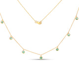 0.90 Carat Genuine Zambian Emerald 10K Yellow Gold Necklace