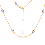 2.79 Carat Genuine Tanzanite 14K Yellow Gold Necklace