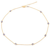 2.79 Carat Genuine Tanzanite 14K Yellow Gold Necklace