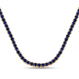 11.65 Carat Created Blue Sapphire .925 Sterling Silver Necklace