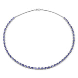 10.00 Carat Genuine Tanzanite .925 Sterling Silver Necklace