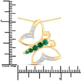0.51 ct Genuine Emerald and White Zircon .925 Sterling Silver Necklace