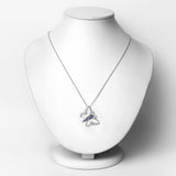 0.53 ct. Genuine Tanzanite and White Zircon .925 Sterling Silver Necklace