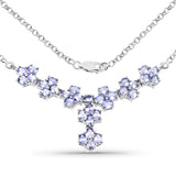 5.54 Carat Genuine Tanzanite .925 Sterling Silver Necklace