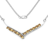 1.92 Carat Genuine Citrine .925 Sterling Silver Necklace