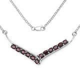 5.00 Carat Genuine Garnet .925 Sterling Silver Necklace