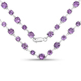 15.56 Carat Genuine Amethyst .925 Sterling Silver Necklace