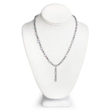 12.23 Carat Genuine Blue Topaz and Ruby .925 Sterling Silver Necklace