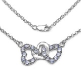 1.70 Carat Genuine Tanzanite .925 Sterling Silver Necklace
