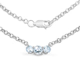 0.95 Carat Genuine Aquamarine .925 Sterling Silver Necklace