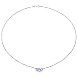 0.93 Carat Genuine Tanzanite .925 Sterling Silver Necklace