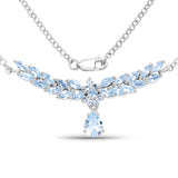 4.72 Carat Genuine Blue Topaz .925 Sterling Silver Necklace