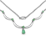 1.35 Carat Genuine Emerald .925 Sterling Silver Necklace