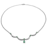 1.35 Carat Genuine Emerald .925 Sterling Silver Necklace