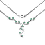 1.68 Carat Genuine Emerald Sterling Silver Necklace