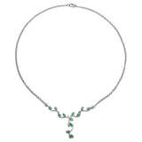 1.68 Carat Genuine Emerald Sterling Silver Necklace