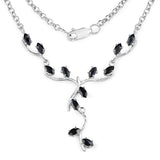 2.40 Carat Genuine Black Sapphire .925 Sterling Silver Necklace