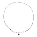 1.75 Carat Genuine Garnet & Citrine .925 Sterling Silver Necklace