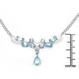 3.57 Carat Genuine Blue Topaz .925 Sterling Silver Necklace